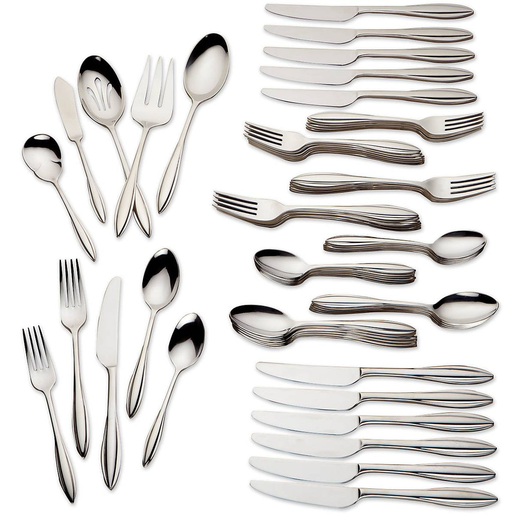 Lenox Sculpt 65-Piece Flatware Set, 18/10 stainless steel (view 2)
