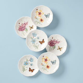 Lenox Butterfly Meadow 6-Piece Tidbit Plate Set, porcelain