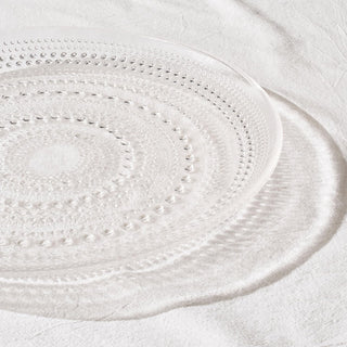 Clear Glass Hobnail Dinner Plates Set of 4 – Classic Textured Charger Plates for Dining Decor
