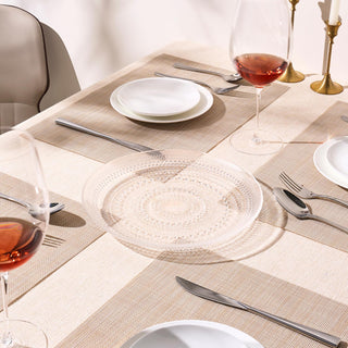 Clear Glass Hobnail Dinner Plates Set of 4 – Classic Textured Charger Plates for Dining Decor