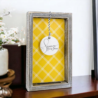 Squeeze the Day Lemon Wooden Tray – Rustic Farmhouse Decorative Accent