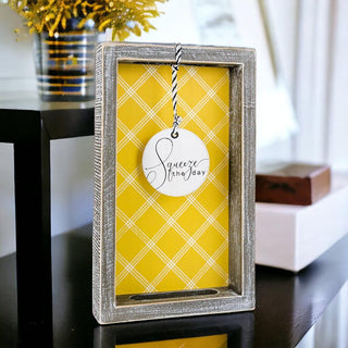 Squeeze the Day Lemon Wooden Tray – Rustic Farmhouse Decorative Accent