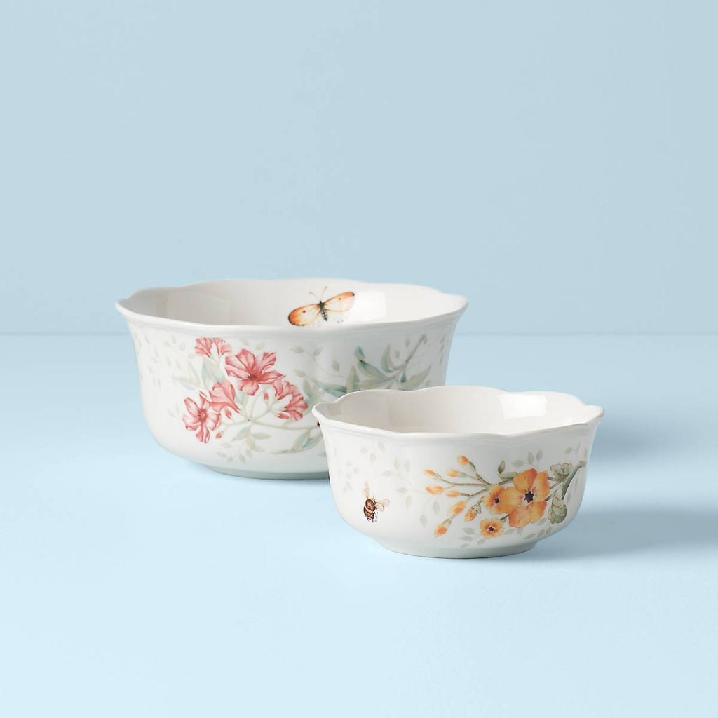 Lenox Butterfly Meadow 2-Piece Bowl Set, porcelain