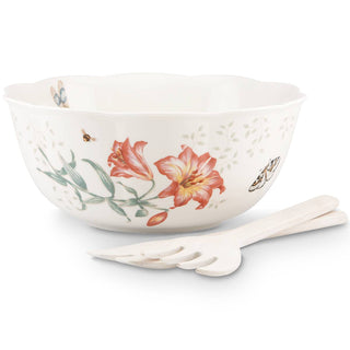 Lenox Butterfly Meadow Salad Bowl & Servers, porcelain (view 3)