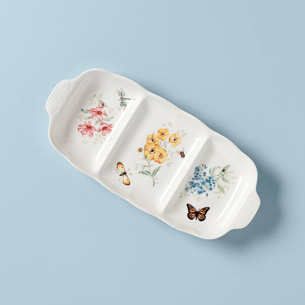 Lenox Butterfly Meadow Divided Serving Dish, porcelain