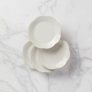 Lenox French Perle White 4-Piece Dessert Set, stoneware
