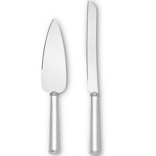 Lenox Devotion 2-Piece Cake Knife & Server Dessert Set, silverplate/zinc alloy