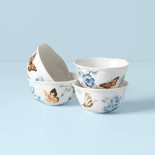 Lenox Butterfly Meadow Blue Dessert Bowls, Set of 4, porcelain