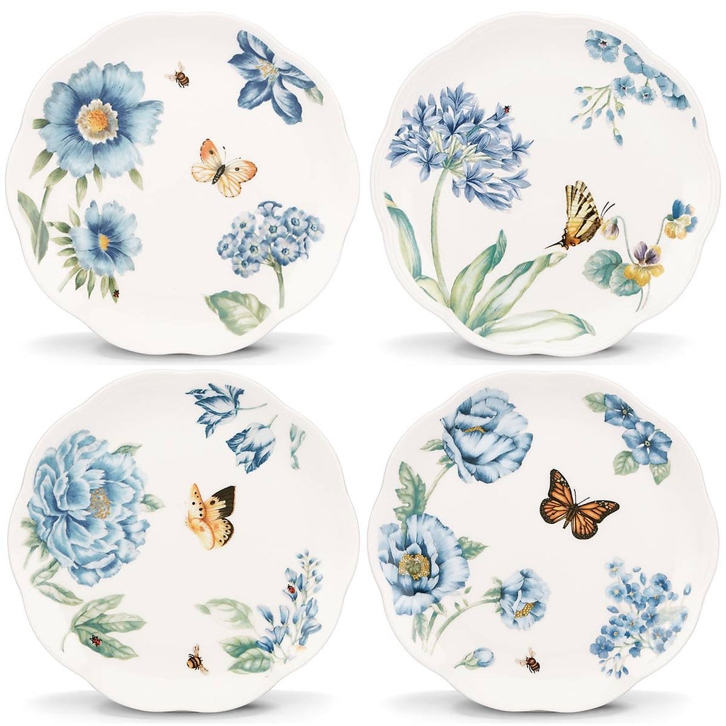 Lenox Butterfly Meadow Blue Dessert Plates, Set of 4, porcelain (view 2)