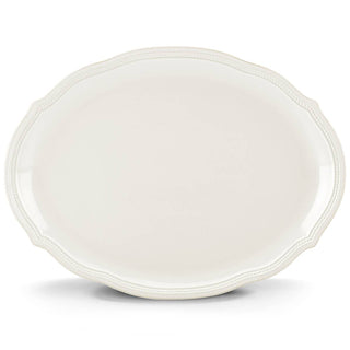 Lenox French Perle Bead White Oval Platter, stoneware (view 2)