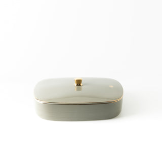 Mirral - Large Decorative Canister - Grey & Gold