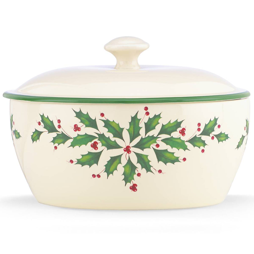 Lenox Holiday Covered Casserole Dish, porcelain (view 2)