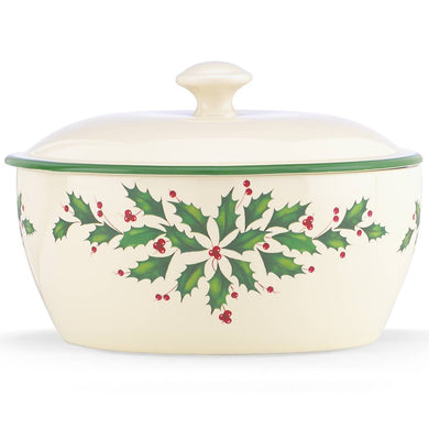 Lenox Holiday Covered Casserole Dish, porcelain (view 2)