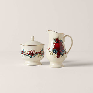Lenox Winter Greetings Sugar & Creamer Set, porcelain