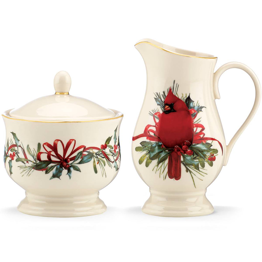 Lenox Winter Greetings Sugar & Creamer Set, porcelain (view 2)