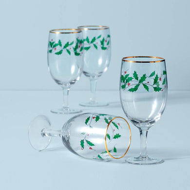 Lenox Holiday Iced Beverage Glasses, Set of 4, glass