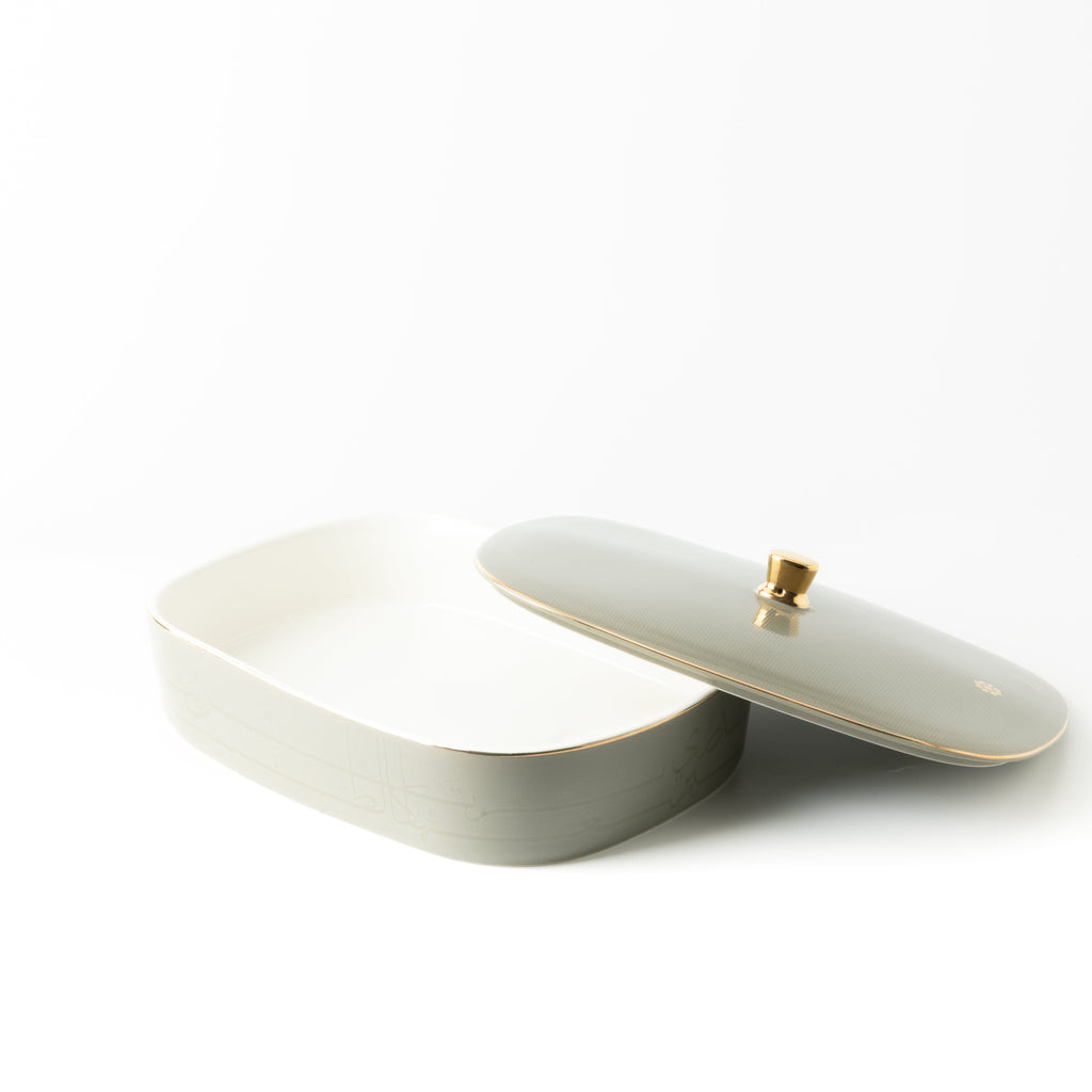 Mirral - Large Decorative Canister - Grey & Gold