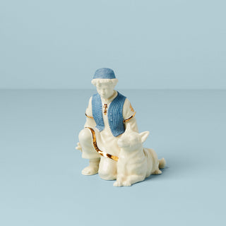 Lenox First Blessing Nativity Shepherd & Dog Figurine, porcelain