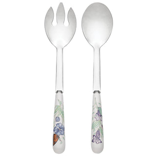 Lenox Butterfly Meadow 2-Piece Serving Set, porcelain/stainless steel