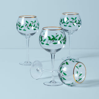 Lenox Holiday Balloon Glasses, Set of 4, glass