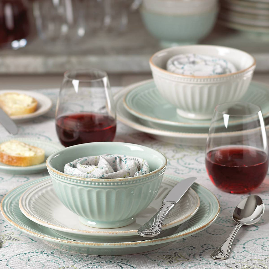 Lenox French Perle Groove Ice Blue 4-Piece Place Setting, stoneware (view 9)