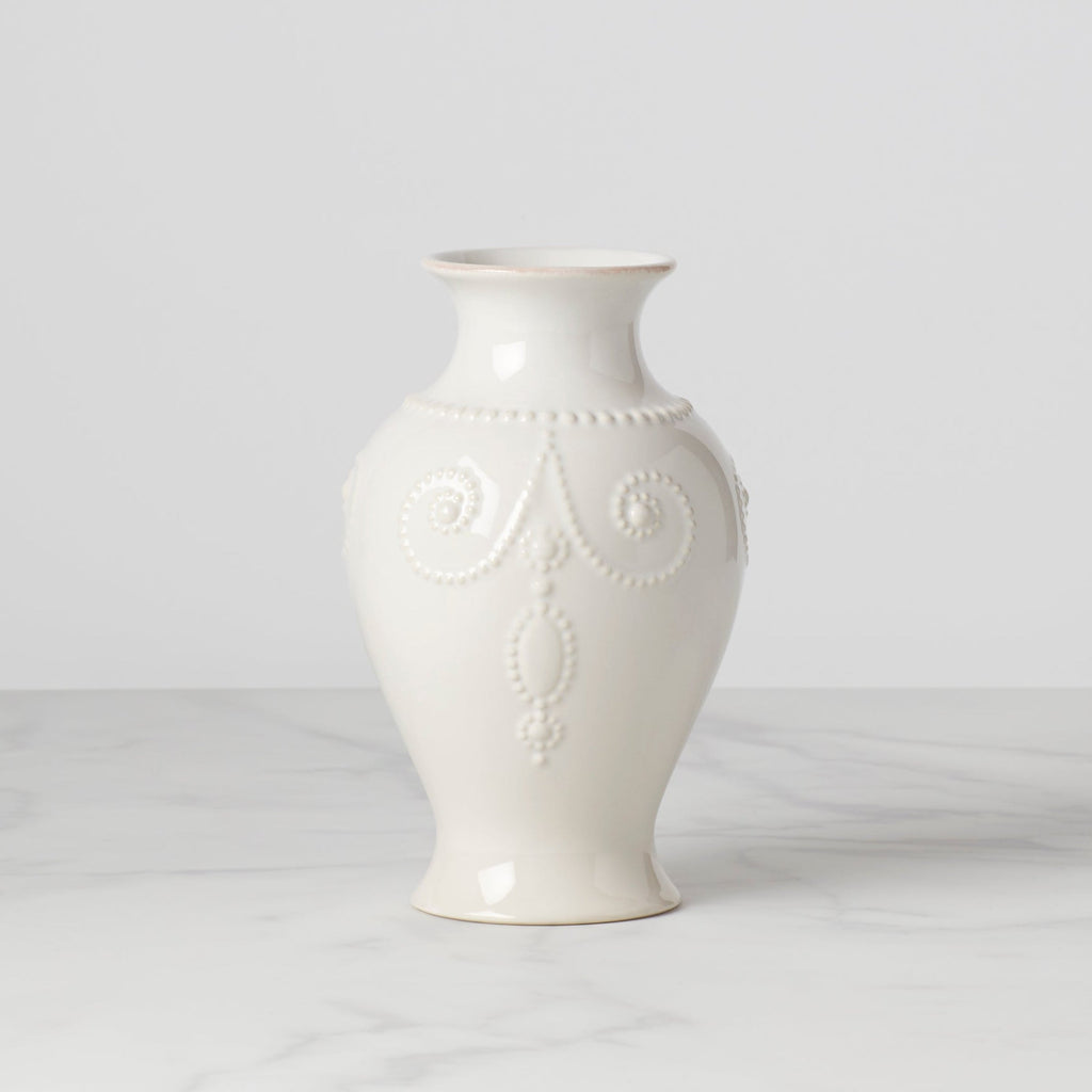 Lenox French Perle White Bouquet Vase, stoneware