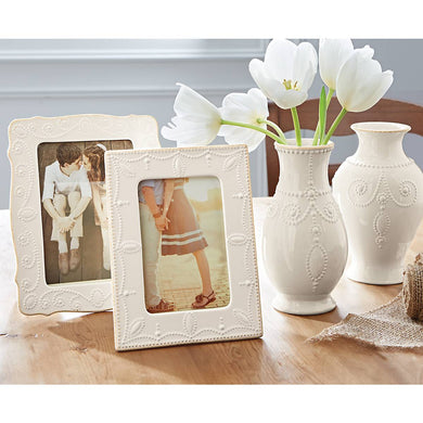 Lenox French Perle White 5x7 Photo Frame, stoneware (view 2)