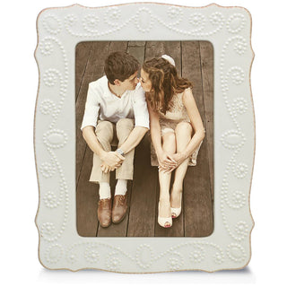 Lenox French Perle White 5x7 Photo Frame, stoneware