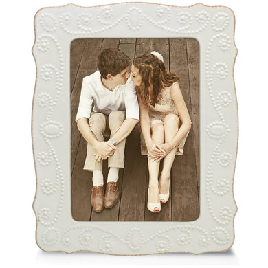Lenox French Perle White 5x7 Photo Frame, stoneware