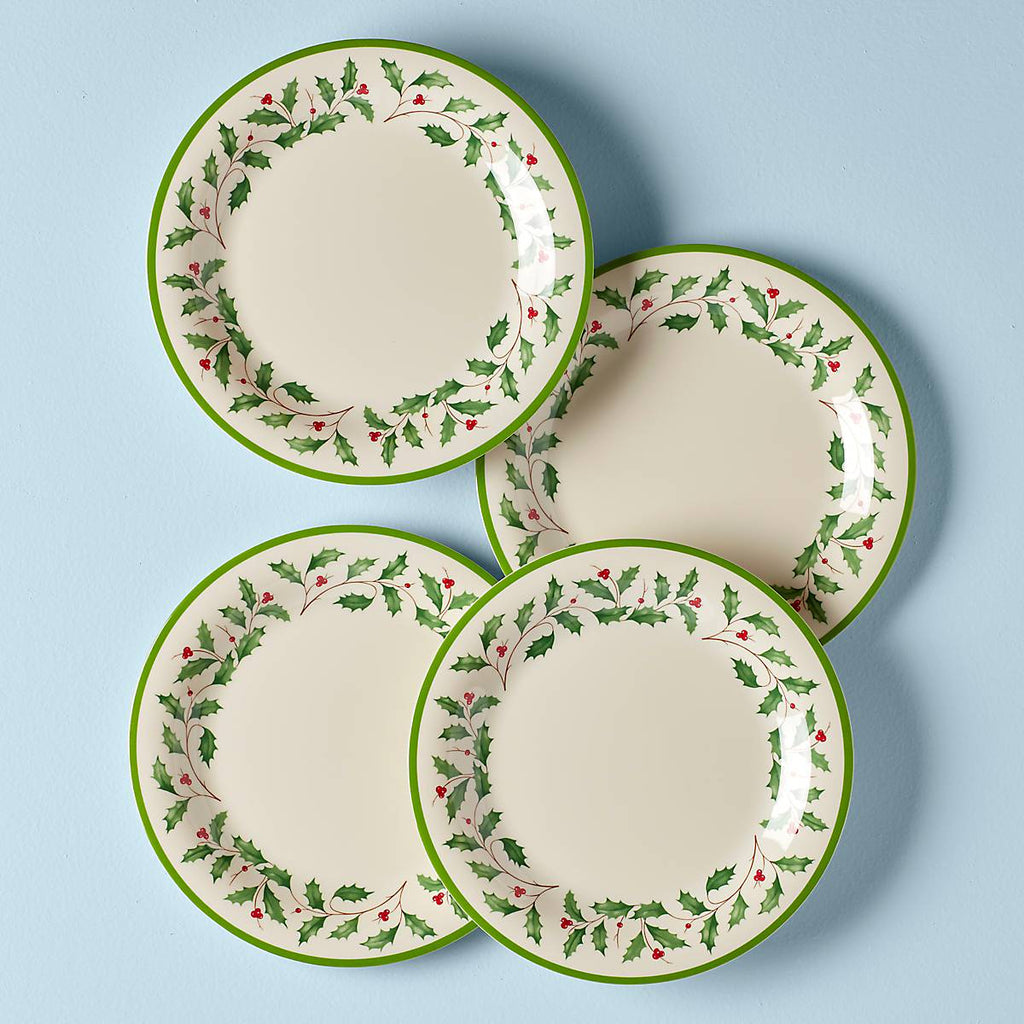 Lenox Holiday Melamine Dinner Plates, Set of 4, melamine
