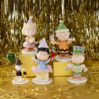 Lenox Happy New Year Charlie Brown 5-Piece Figurine Set, porcelain (view 2)