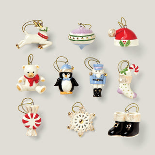Lenox Christmas Memories 10-Piece Mini Ornament Set, porcelain