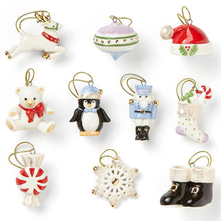 Lenox Christmas Memories 10-Piece Mini Ornament Set, porcelain (view 3)
