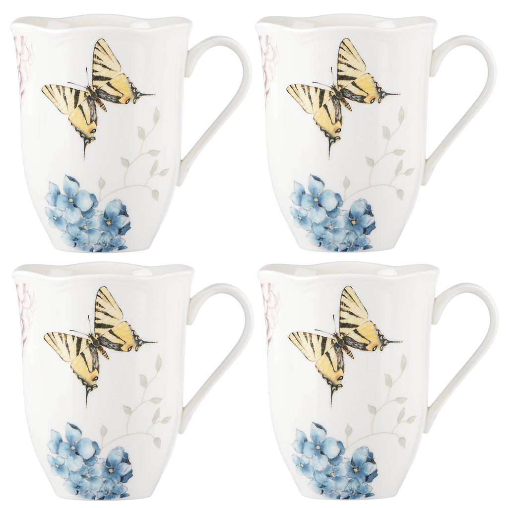 Lenox Butterfly Meadow Hydrangea Mugs, Set of 4, porcelain (view 3)