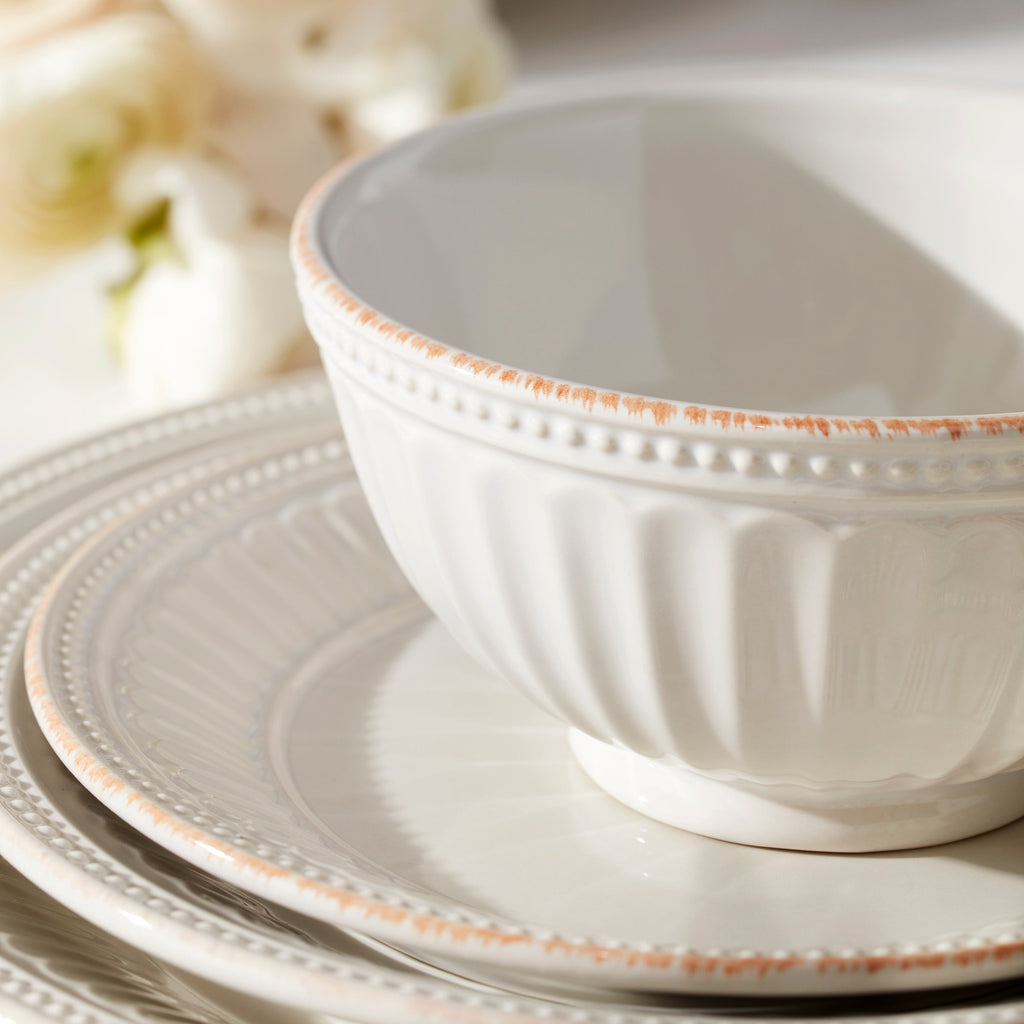 Lenox French Perle Groove White 12-Piece Place Setting, stoneware (view 11)