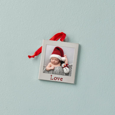 Lenox Love Photo Frame Charm Ornament, silverplate/stamped steel