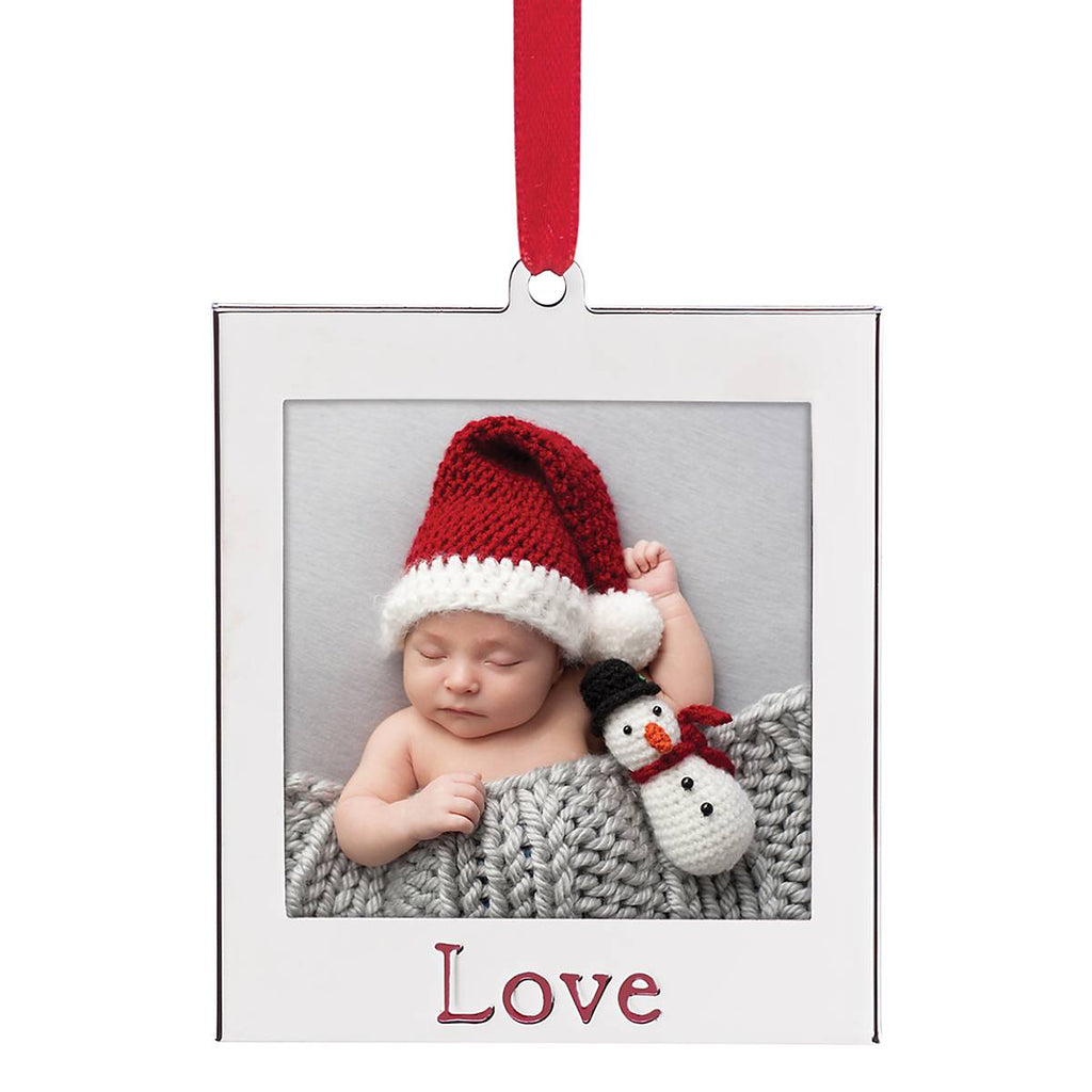 Lenox Love Photo Frame Charm Ornament, silverplate/stamped steel (view 2)