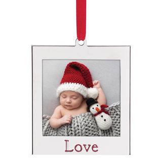 Lenox Love Photo Frame Charm Ornament, silverplate/stamped steel (view 2)