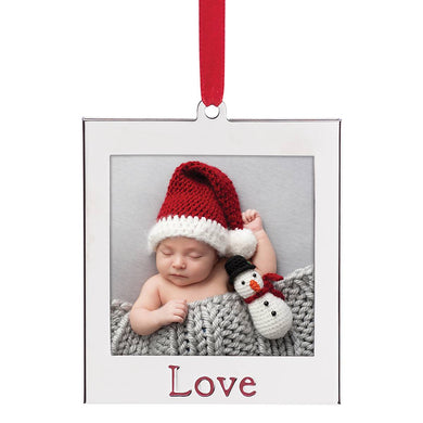 Lenox Love Photo Frame Charm Ornament, silverplate/stamped steel (view 2)