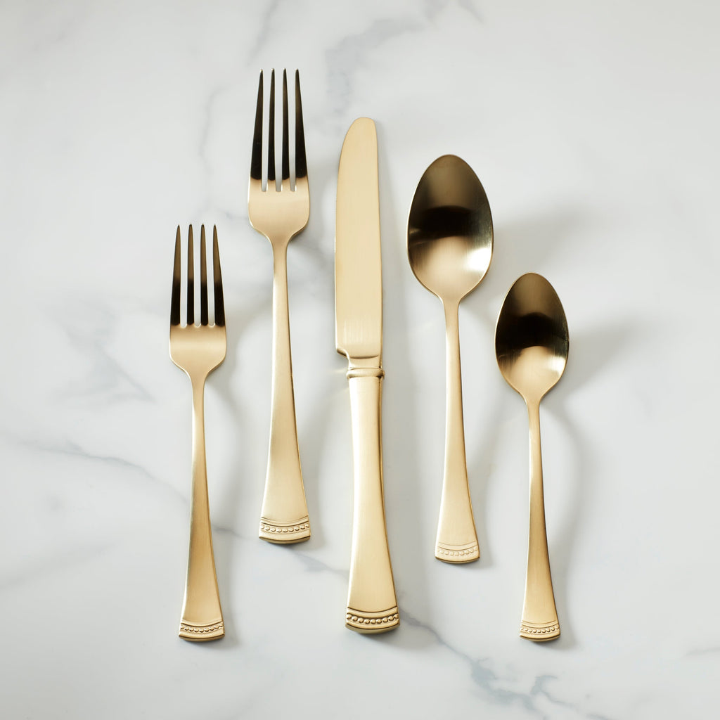 Lenox Portola Gold Satin 20-Piece Flatware Set, 18/10 stainless steel