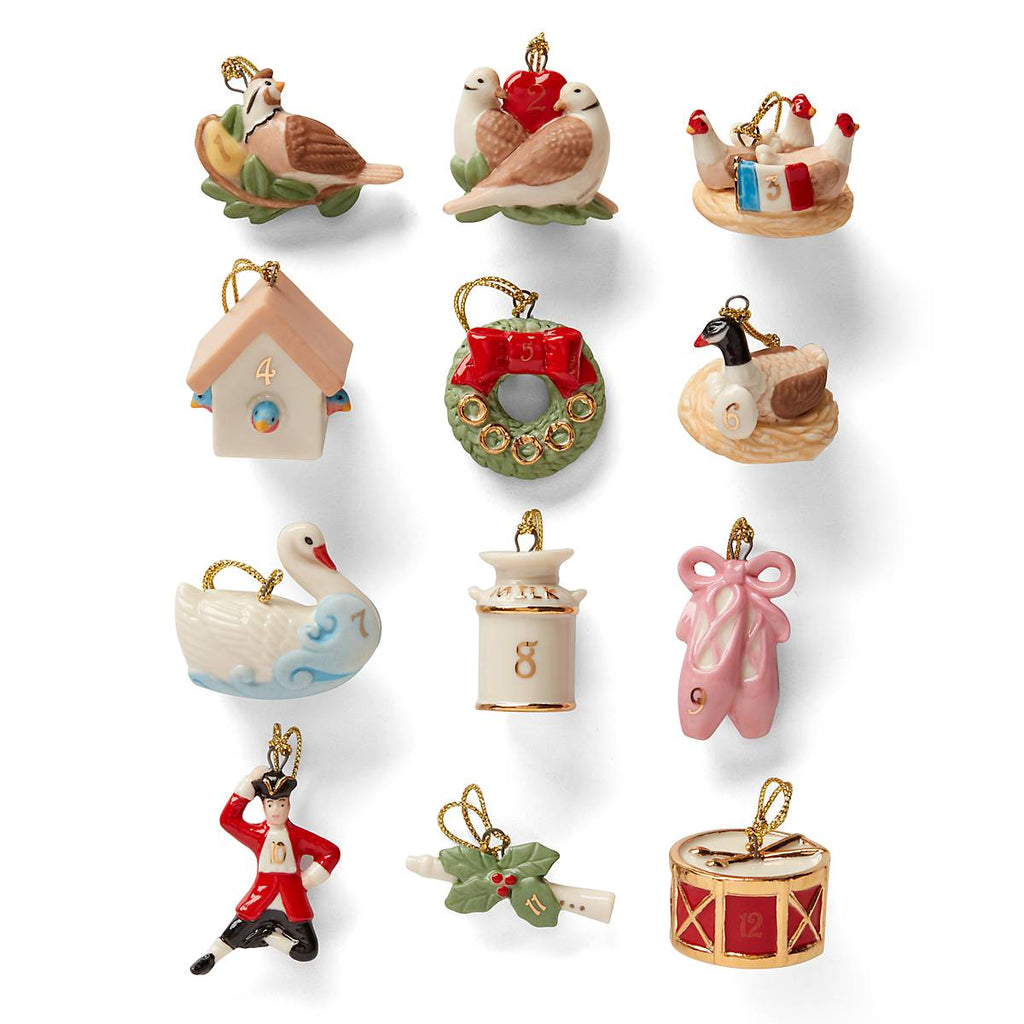 Lenox Twelve Days Of Christmas 12-Piece Mini Ornament Set, porcelain (view 4)