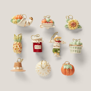 Lenox Autumn Favorites 10-Piece Mini Ornament Set, porcelain