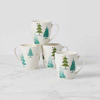 Lenox Balsam Lane Mugs, Set of 4, porcelain