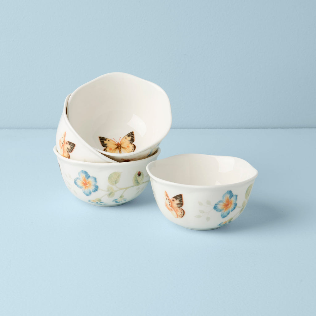 Lenox Butterfly Meadow 4-Piece Dessert Bowl Set, porcelain