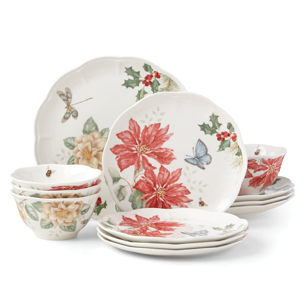 Lenox Butterfly Meadow Holiday 12-Piece Dinnerware Set, porcelain (view 2)
