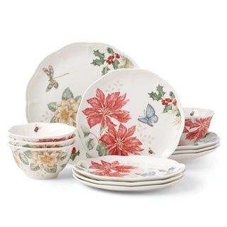 Lenox Butterfly Meadow Holiday 12-Piece Dinnerware Set, porcelain (view 2)