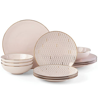 Lenox Trianna Blush 12-Piece Dinnerware Set, porcelain