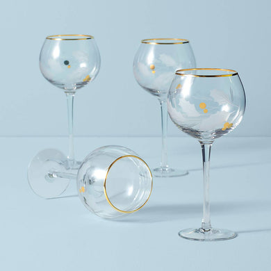 Lenox Holiday Gold Balloon Glasses, Set of 4, glass