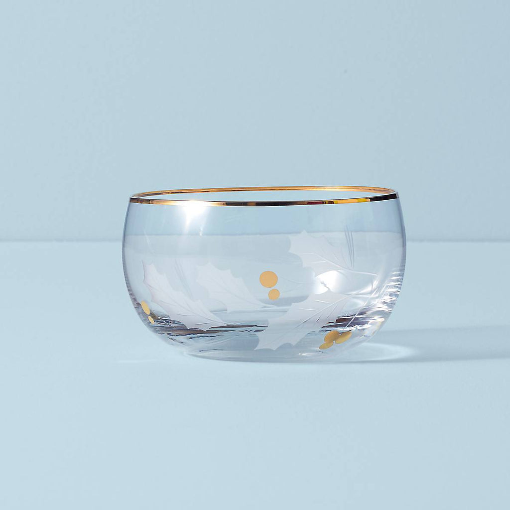 Lenox Holiday Gold Glass Nut Bowl, glass