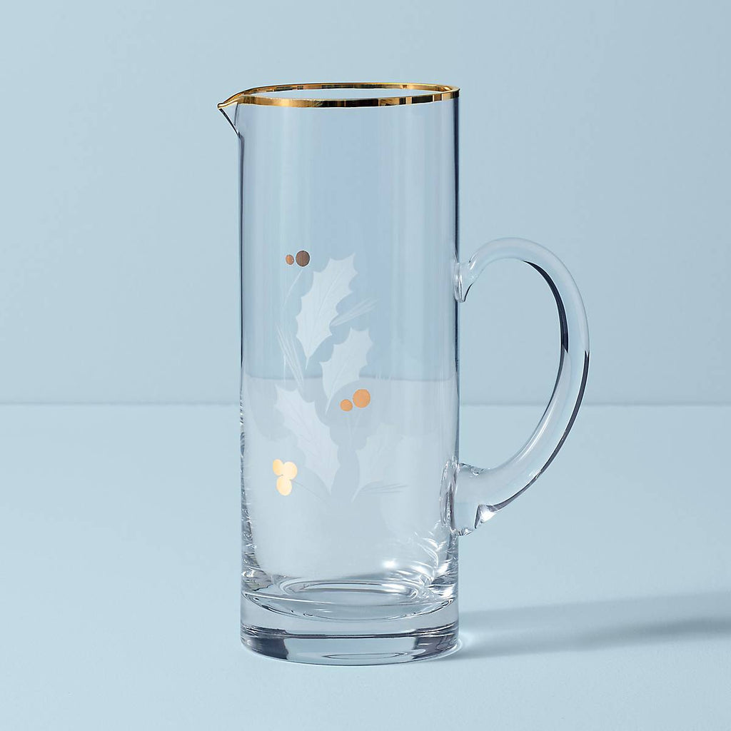 Lenox Holiday Gold Pitcher, glass